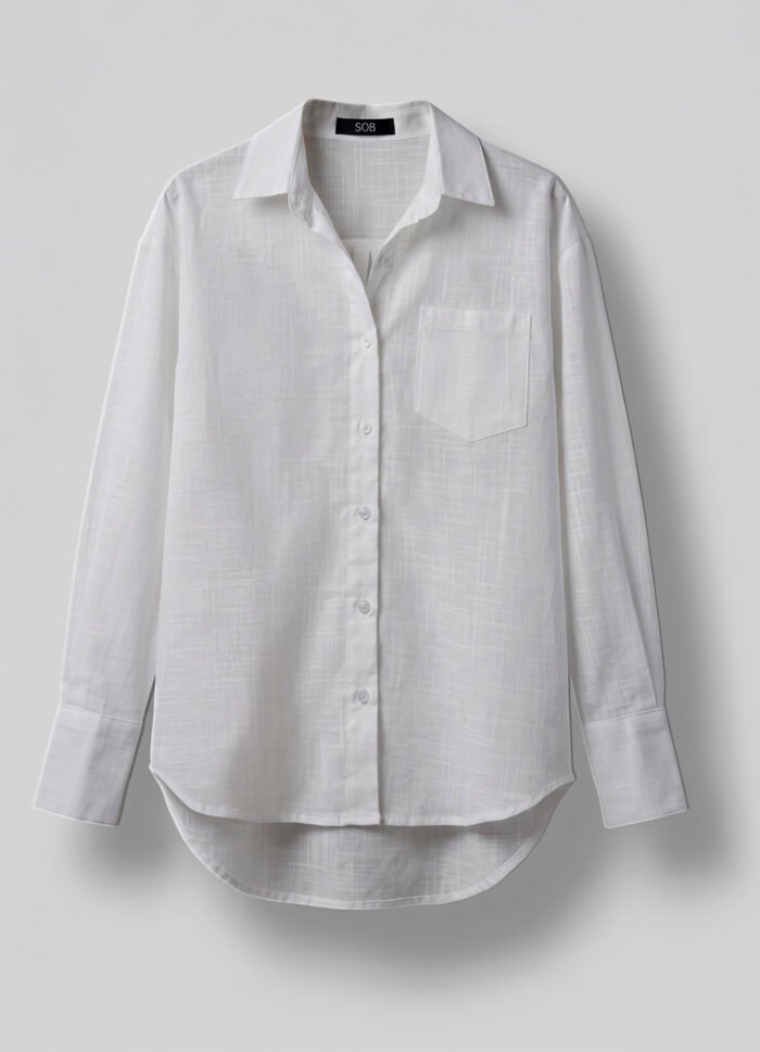 Camisa Branca Feminina em Cambraia de Algodão Puro Sob - Imagem 7