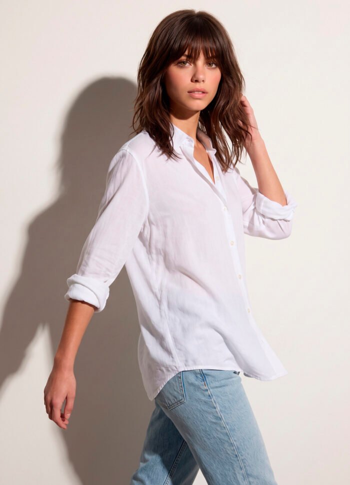 Camisa Branca Feminina Oversized Box em Viscose Sob - Imagem 3